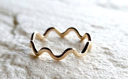 K14GF アクセサリー リング ゴールド ウェーブ リング 選べるサイズ 指輪 アクセサリー ジュエリー K14 ゴールドフィルド リング 