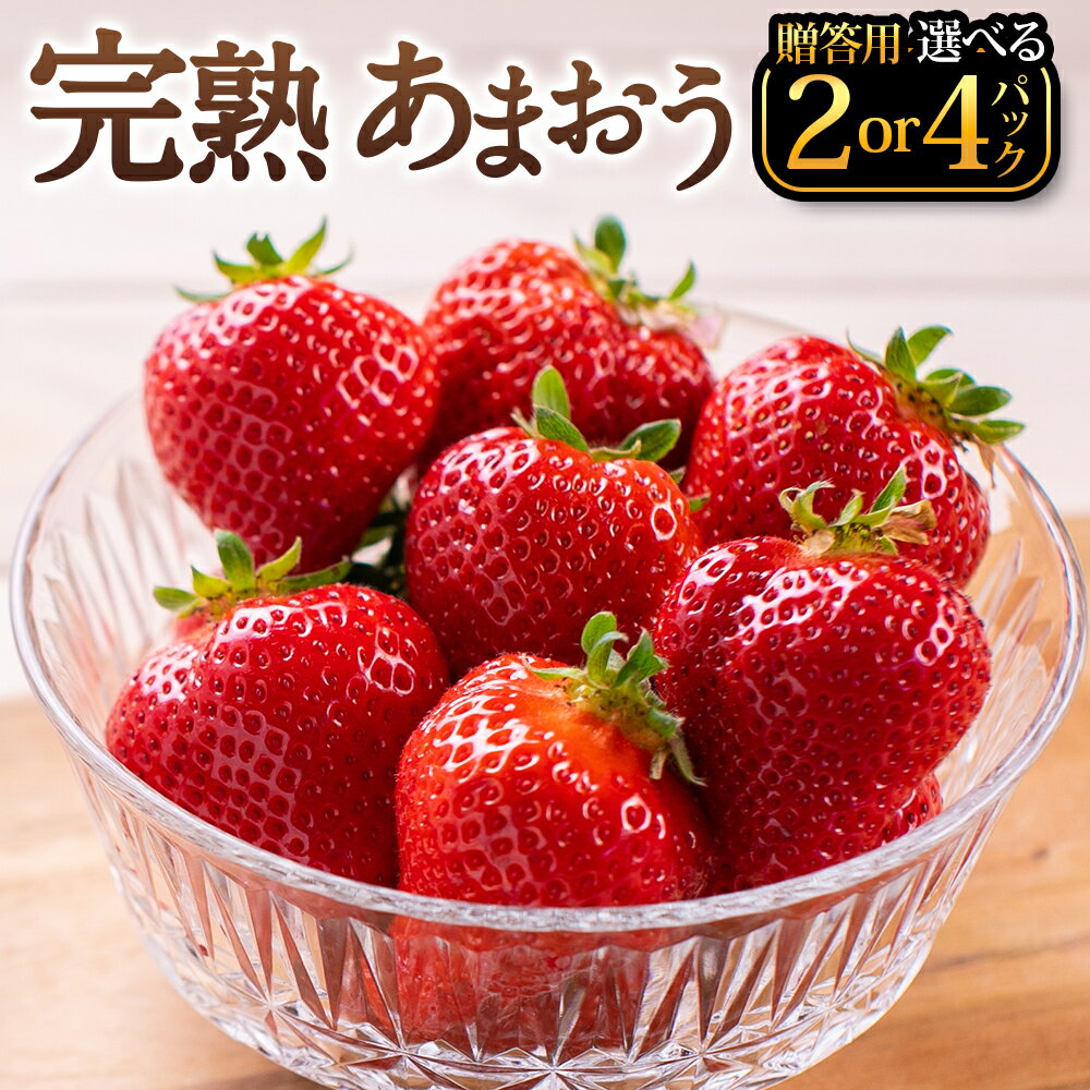 【ふるさと納税】完熟 あまおう 贈答用〈選べる〉2パック or 4パック 1パックあたり約250g～410g 苺 イチゴ いちご 果物 フルーツ 国産 九州 福岡県 田川市産 香春町 送料無料【2026年1月上旬-3月上旬までに出荷予定】