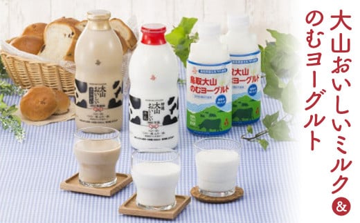 大山おいしいミルク＆のむヨーグルトセット （牛乳 ミルク カフェオレ 飲むヨーグルト ヨーグルト セット 大山乳業農業協同組合 大山乳業 鳥取県 倉吉市）