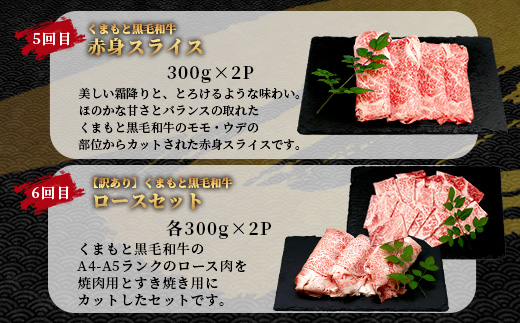 《12月終了》【定期便6回】くまもと黒毛和牛 家族でお楽しみ定期便  《 ロース すき焼き 焼肉 赤身 ハンバーグ10個 》【合計4.1kg】黒毛 和牛 焼き肉 すスキヤキ 焼き肉 上質 ブランド牛 
