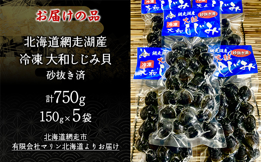 網走湖産「大和しじみ貝」750g（150g×5） ABC035