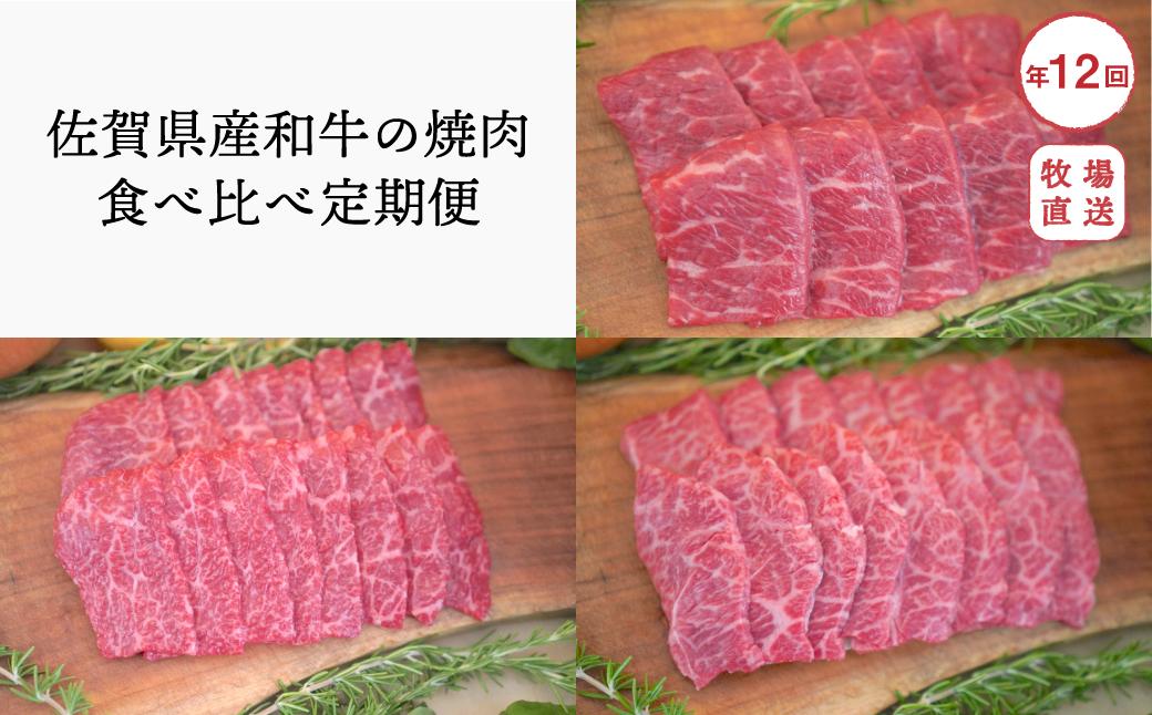 
            【定期便セット】全12回 佐賀県産和牛の焼肉食べ比べセット / 赤身焼肉・ロース・カルビ各600g TOMMY BEEF
          