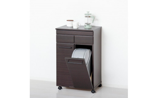 スライド棚付きダストボックス2D ブラウン