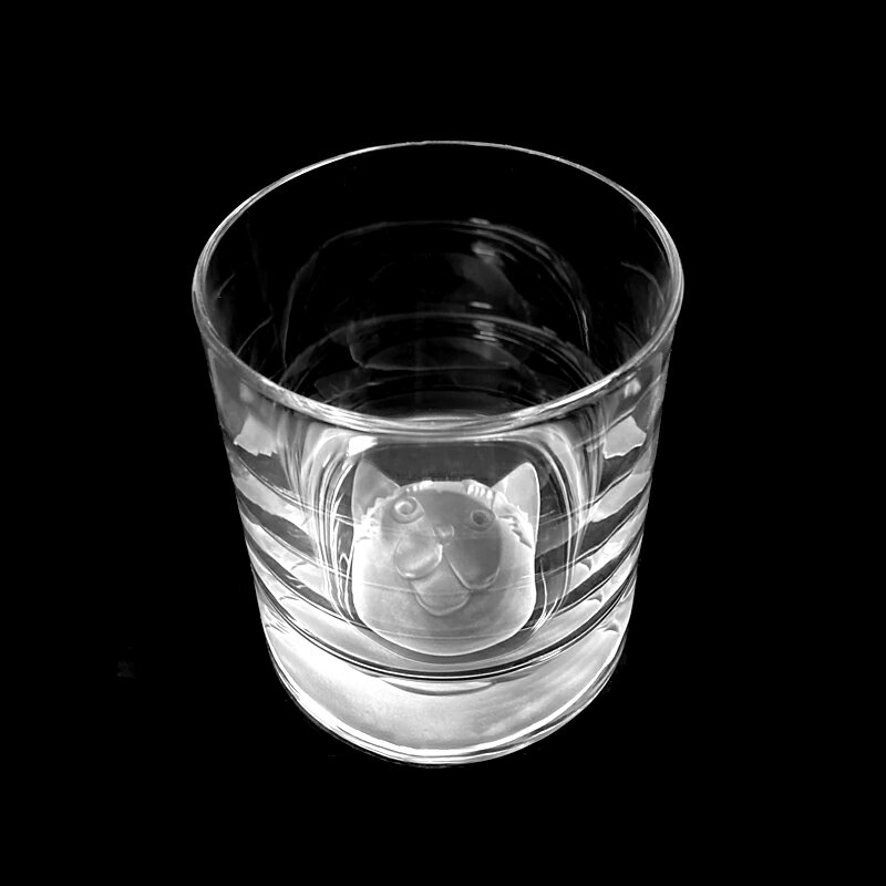 【ふるさと納税】ロックグラス ネコ[2個セット] ペア 家飲み 酒器 ハンドメイド 手作り ギフト 贈答 プレゼント のし対応