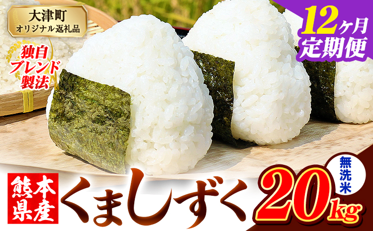 【12ヶ月定期便】無洗米 熊本県産 ブレンド米 くましずく 20kg 熊本県産 ふるさと納税 精米 米 こめ ふるさとのうぜい コメ お米 おこめ《申込月の翌月から出荷開始》--oz_ksztei_534000_20kg_m_mo12---
