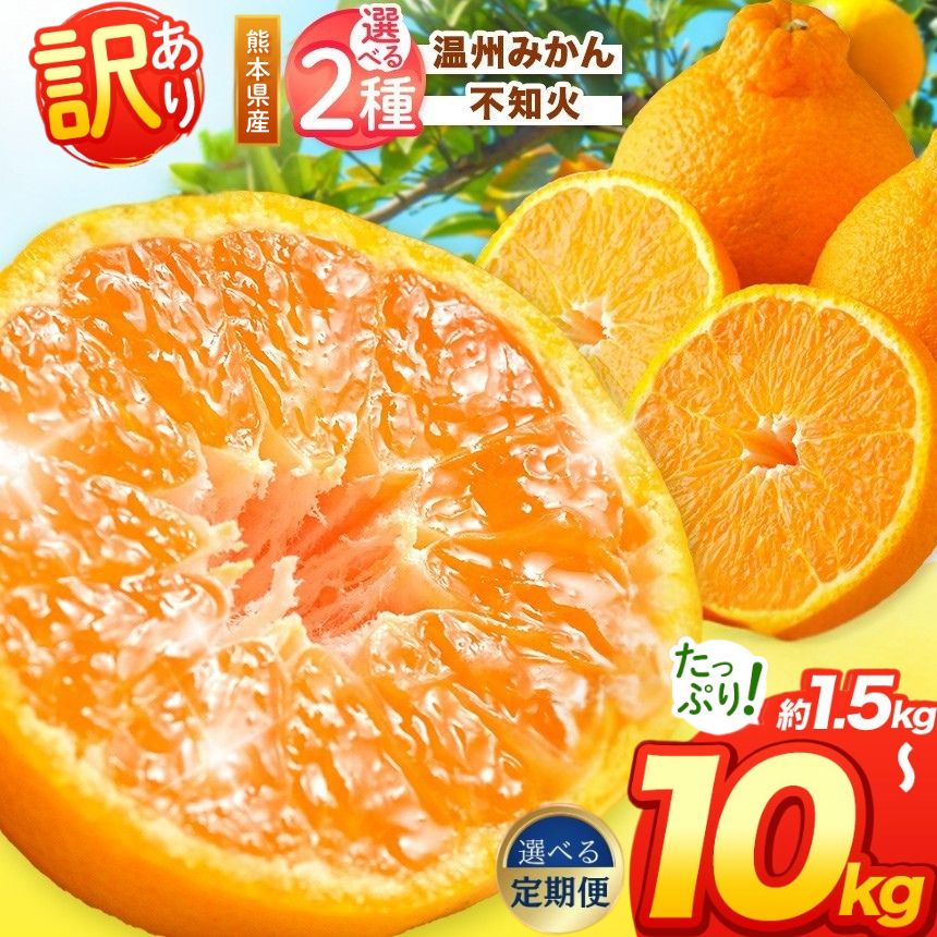 【ふるさと納税】訳あり 選べる 不知火 5kg 10kg 温州みかん 1.5kg 5kg 10kg | 不知火 蜜柑 柑橘 みかん 果物 フルーツ 期間限定 旬 大小混合 家庭用 産地直送 先行予約 オススメ返礼品 送料無料 大容量 熊本県 玉名市