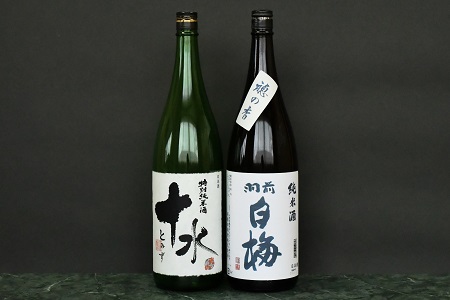 お燗で楽しむＢセット　1800ml×2本　【大山 特別純米酒 十水】【羽前白梅 純米酒 穂の香】日本酒　山形県鶴岡市　K30-872　| 酒 お酒 地酒 さけ 贈り物 贈答 お礼 プレゼント ご当地 