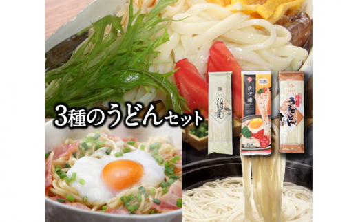 島原手延べうどん  3種詰合せセット（全13袋） / まぜ麺  平うどん 細うどん 手延べうどん うどん ウドン 饂飩  麺 めん 乾麺 ピリ辛 タレ付 / 南島原市 / ふるせ [SAQ016]