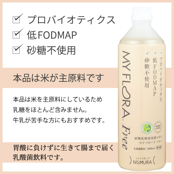 マイ・フローラフリー 1000ml×2本 乳酸菌発酵飲料 腸活 野村乳業 104009