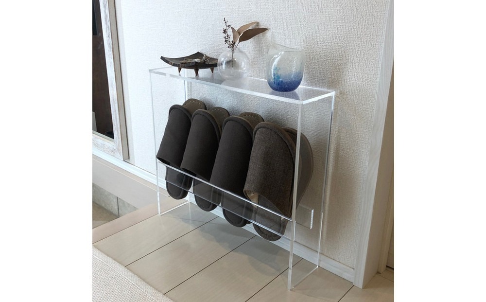 スリッパラック アクリル製 4足収納 1台 川崎市自社工場一貫生産品