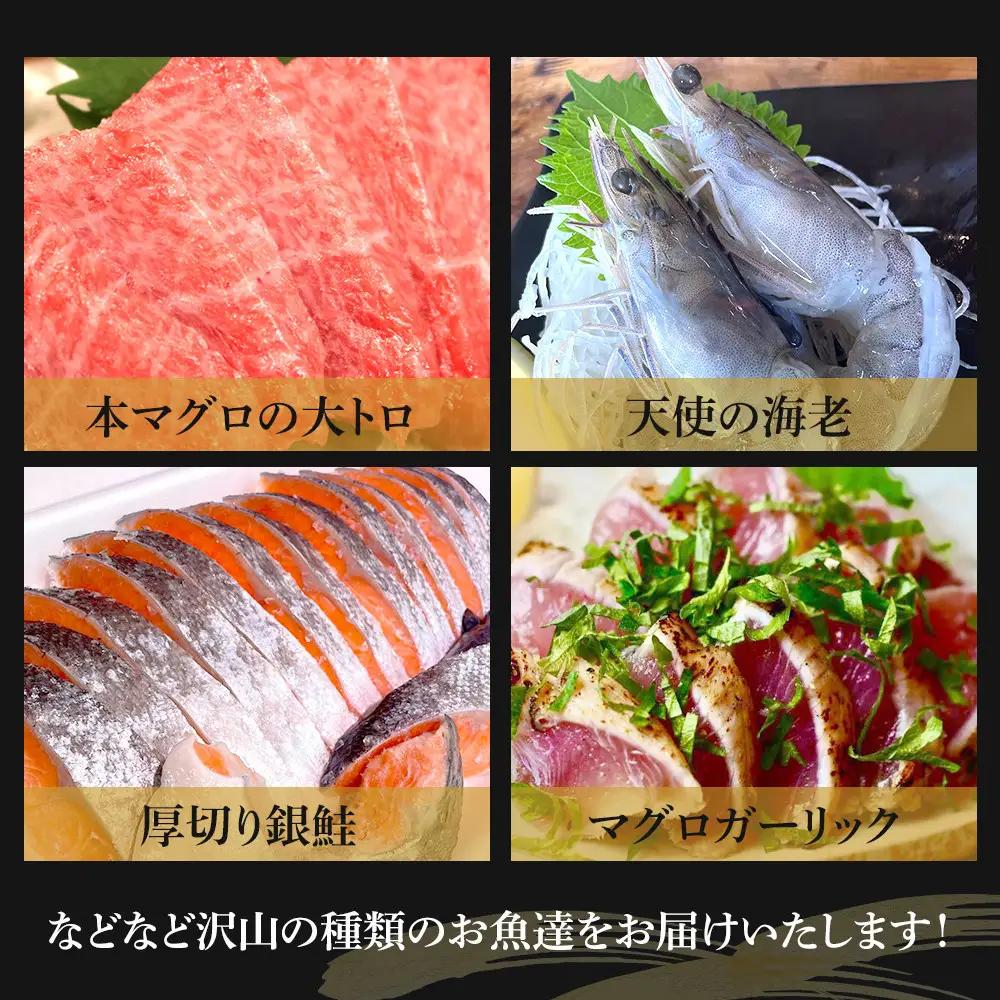 【定期便4ヶ月】まぐろや　特別セット【 惣菜 まぐろ 鮪 本鮪 サーモン 海老 お刺身 海鮮 セット 福袋 キンメ きんめ お取り寄せ 御中元 お中元 お歳暮 父の日 母の日 贈り物 日本酒 焼酎】【