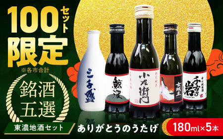 日本酒 飲み比べセット【東濃5銘酒地酒セット(180mlｘ5本)】[AZDG001] 日本酒