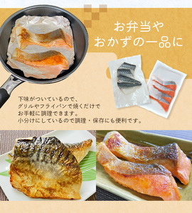 【3ヵ月定期便】骨なし 無添加 銀シャケ切身と塩さばのセット！合計24枚【tkb327】