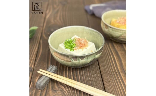 【信楽焼】いろどり小鉢2個セット（織部）