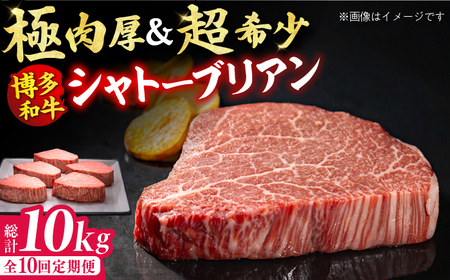 【全10回定期便】博多和牛 ヒレ シャトーブリアン 200g×5枚 / 肉 ステーキ 牛肉 ステーキ 肉 ステーキ 牛肉 [AFBV032]