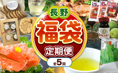 【定期便 5回】 天龍村 福袋定期便 | 定期便 福袋 厳選 お茶 梅 ジンギス クッキー サーモン 長野県 南信州 天龍村