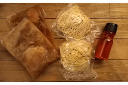 No.026 たつみの「魚介醤油つけめん」＋「自家製カツオラー油」セット（２食入りBOX）