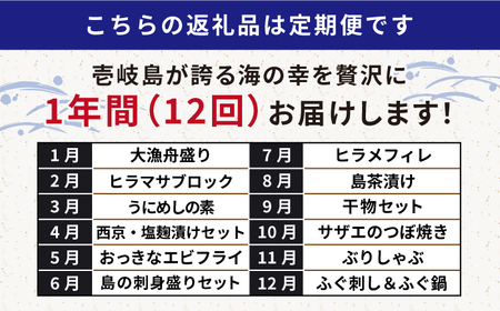 【全12回定期便】 海産物 ギョギョギョ 定期便 （壱）《壱岐市》 鯛 ブリ 刺身 鮮魚 海鮮 フグ とらふぐ [JZX009] 250000 250000円 25万円 魚介類 魚介類 おすすめ海産物