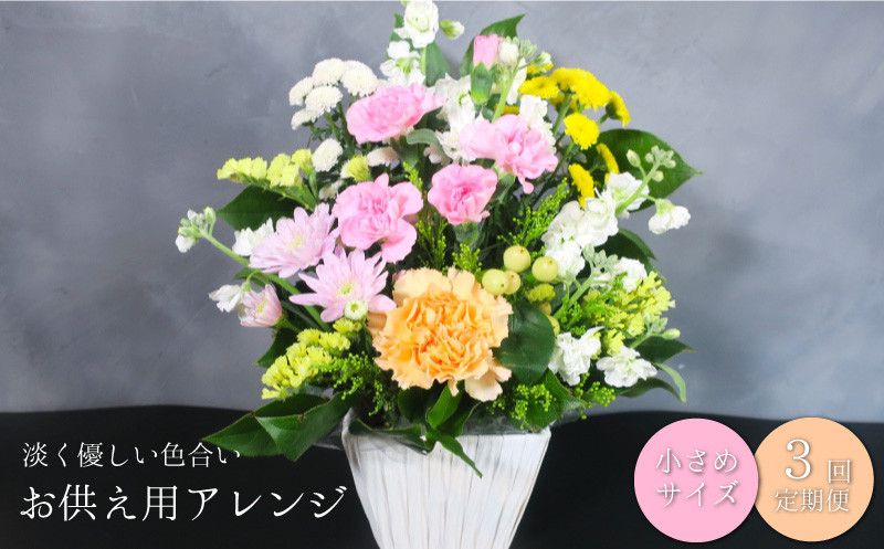 
            【お供え用アレンジフラワー3ヶ月定期便】「やすらぎの光」（小）ギフト対応可 供花 法事 命日　L027
          