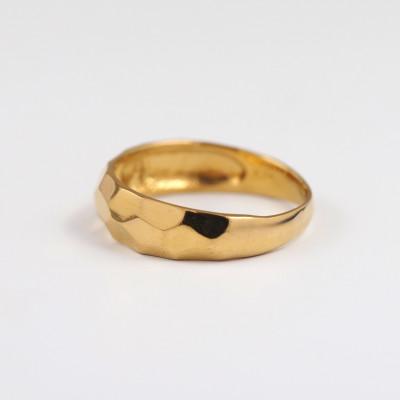 ふるさと納税 山梨県 【山梨県】【ジュエリー】K24 pure gold /槌目デザイン リング 12号 |  | 01