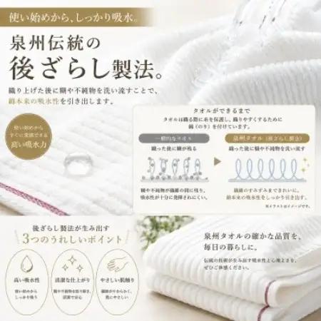 【泉州タオル】枯山水 ホテル仕様 タオルセット フェイス・バス【1753154】