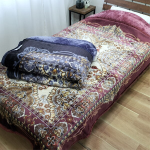 【シングル2枚組】贅沢カシミヤウール混わた入り嵩高毛布 (140×200cm)×１セット（ピンク1枚・ブルー1枚）  CAK-162-2P