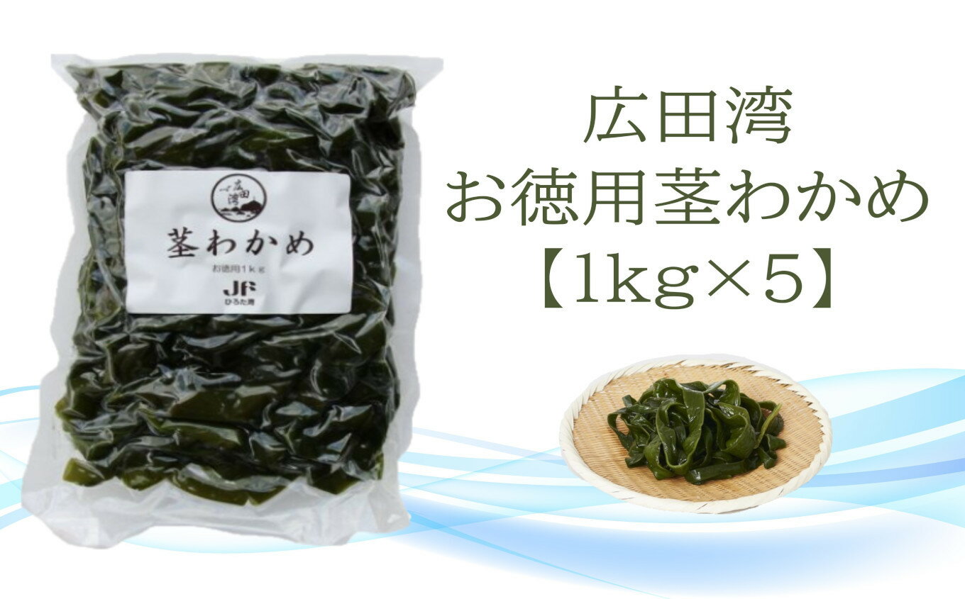 【ふるさと納税】広田湾漁協からお届け！ お得用 茎わかめ (1kg×5袋 )【 わかめ 三陸わかめ 海藻 塩蔵 佃煮 味噌汁 スープ サラダ おかず おつまみ 料理 ギフト 贈り物 人気 おすすめ 岩手 陸前高田 】★