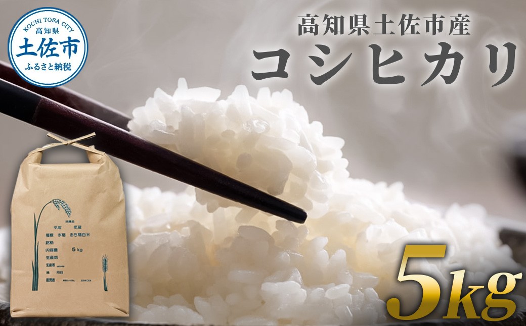 
            コシヒカリ 5kg 5キロ 精米 白米 お米 ご飯 ごはん 米 kome こめ こしひかり 高知県産 国産 お取り寄せ 常温 高知県 高知 土佐市
          