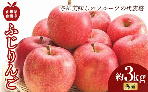【令和6年産先行予約】 ふじりんご 約3kg (6～10玉 秀品) 《令