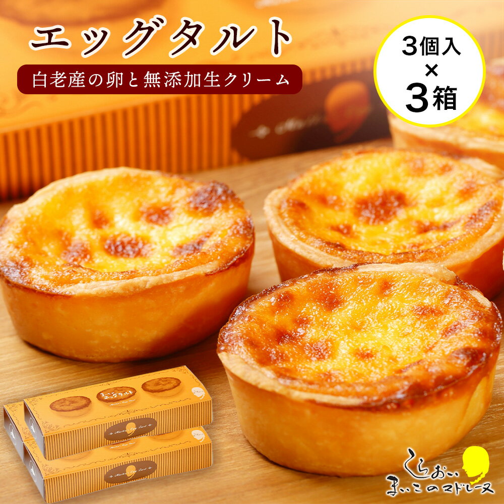 【ふるさと納税】 エッグタルト3個入り×3箱セット AR091お菓子 デザート スイーツ タルト 洋菓子 エッグタルト 北海道ふるさと納税 白老 ふるさと納税 北海道
