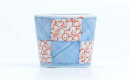 有田焼 文青 そば猪口 3個セット【まるぶんオリジナル】食器 器 うつわ 磁器 陶磁器 和食器 そばちょこ カップ 3個 セット ペア 初期伊万里 染付 赤絵 手描き 青 赤 食洗機対応 aw055