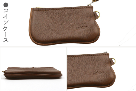 益子の革工房maharoのファスナーコインケース・カードケースセット　キャメルブラウン｜栃木県 益子町 ふるさと納税 コインケース カードケース 2個セット 牛革 手作り（AX133-2）
