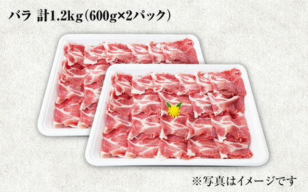 【訳あり】【ド定番】大西海SPF豚 バラ（焼肉用）計1.3kg（650g×2パック）＜大西海ファーム＞[CEK031]