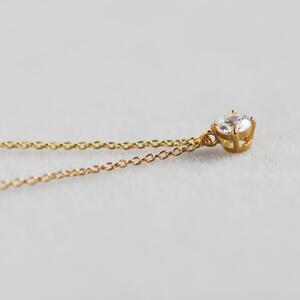 サステナブルなジュエリーを ラボグロウンダイヤモンド K18ネックレス 0.2ct ティアラモチーフ　LAB-K18-007