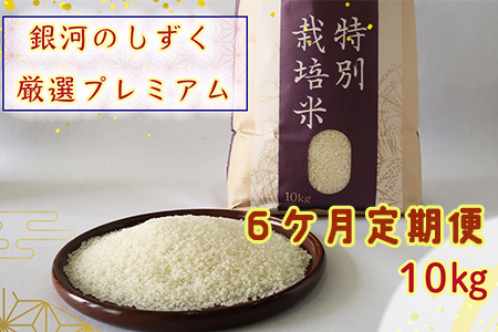 【6ヶ月定期便】＜令和7年産予約受付＞ 銀河のしずく 厳選プレミアム（減農薬・減化学肥料）10kg 【2019】