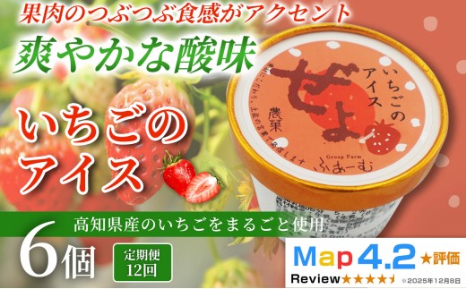 いちご アイス 72個 100ml×6個×12回定期便 アイスクリーム 人気 ご当地アイス 高知県 イチゴ 苺 いちご味 いちごアイス スイーツ デザート お菓子 おやつ ヘルシー 高知県産   氷菓 手作り 酸味 甘み 濃厚 ジューシー 果物  フルーツ 話題 定番 ホームパーティー おもてなし 詰め合わせ 贈り物 贈答 冷凍 ギフト プレゼント ロングセラー リピート 安芸市 高知県