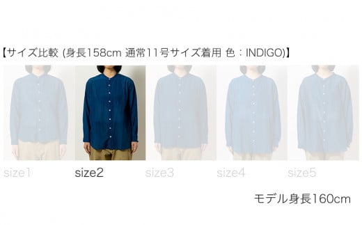 手染めシルクコットン切替シャツ サイズ2 LIGHT GRAY（薄墨染）　AO035