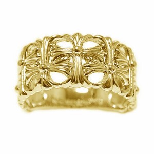 K18イエローゴールド「大きめサイズ」幅広地金リング【 34159-2】