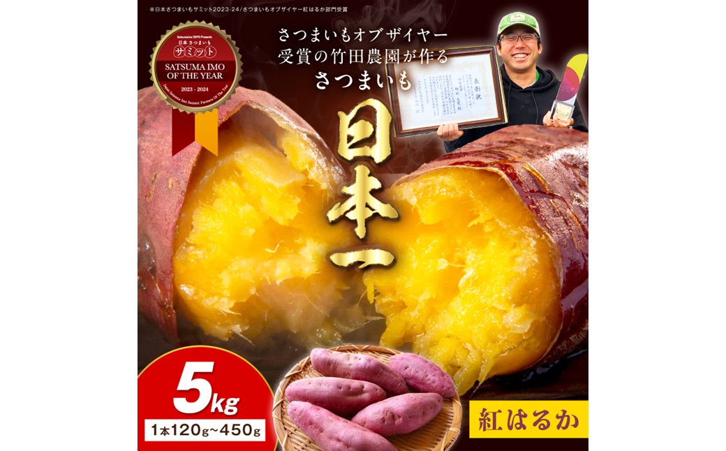 さつまいもオブザイヤー紅はるか部門全国1位 京都・ 丹後産　さつまいも 紅はるか　土付き（1本120～450g程度）5kg 京都 丹後 ふるさと納税 さつまいも サツマイモ ふるさと納税 野菜