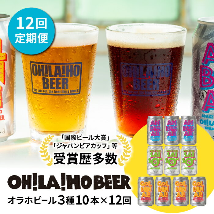 【ふるさと納税】【12回定期便】【クラフトビール】オラホビール 3種10本 飲み比べ ビールセット｜ゴールデンエール、アンバーエール（アンバー）、ヌーベルセゾン（セゾン）｜長野 信州 東御 ※スピード発送