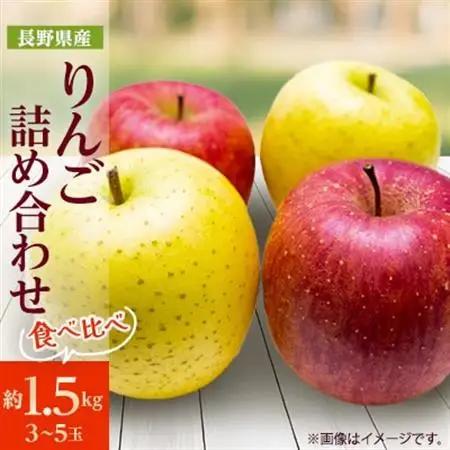 【2025年発送】 りんご サンふじ＆シナノゴールド 詰め合わせ 約1.5kg(3～5玉程度)【1577879】