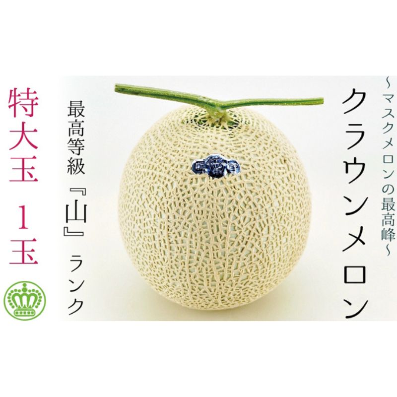 【ふるさと納税】クラウンメロン 山等級 特大玉 1玉 静岡 メロー静岡 メロン マスクメロン 温室メロン 高級メロン 山 山級 青肉 高級 フルーツ 果物 デザート おやつ ギフト 静岡県産 静岡県 袋井 袋井市　お届け：◆返礼品到着後、すぐに状態をご確認ください◆