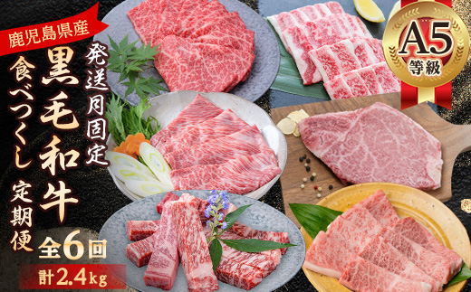 
                  ＜発送月固定定期便＞黒毛和牛食べつくし定期便(2.4kg)(枕崎市) HH5-0002全6回_肉 牛肉 黒毛和牛 赤身 定期便 鹿児島県 枕崎 霜降り ステーキ 焼肉 A5 冷凍 人気 おすすめ 送料無料【4072152】
                