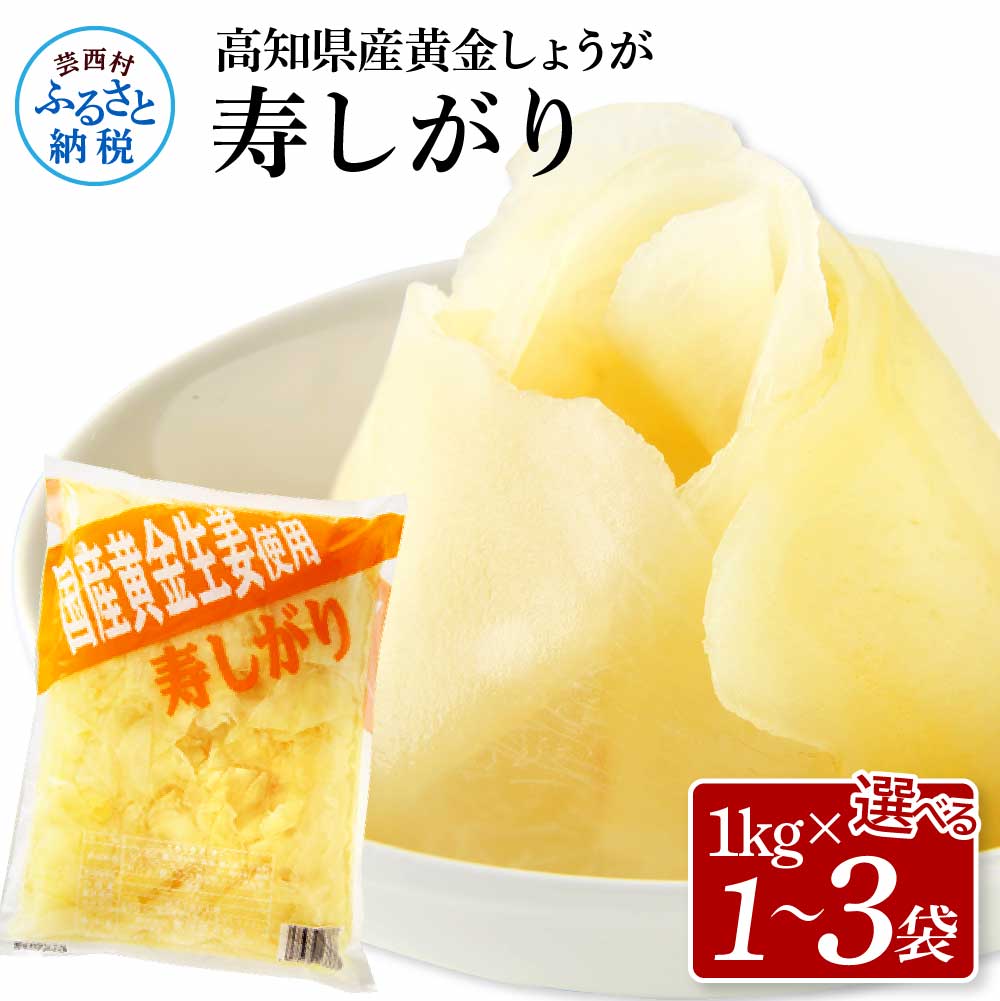 【ふるさと納税】国産黄金しょうが寿しがり 1kg×1~3袋 選べる内容量 ガリ しょうが ショウガ 生姜 坂田信夫商店 黄金しょうが 国産 お寿司 付け合せ 寿司用がり ふるさとのうぜい 故郷納税 7000円~ 返礼品 高知