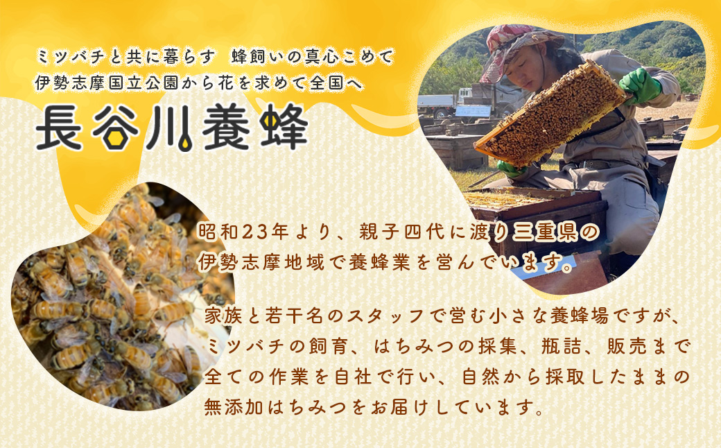 国産 はちみつ 百花蜜 500g × 2本 入り セット 長谷川養蜂 1kg 瓶 希少 純粋はちみつ ハチミツ 蜂蜜 honey 蜜 ヨーグルト 朝食 ハニー 三重県 南伊勢町