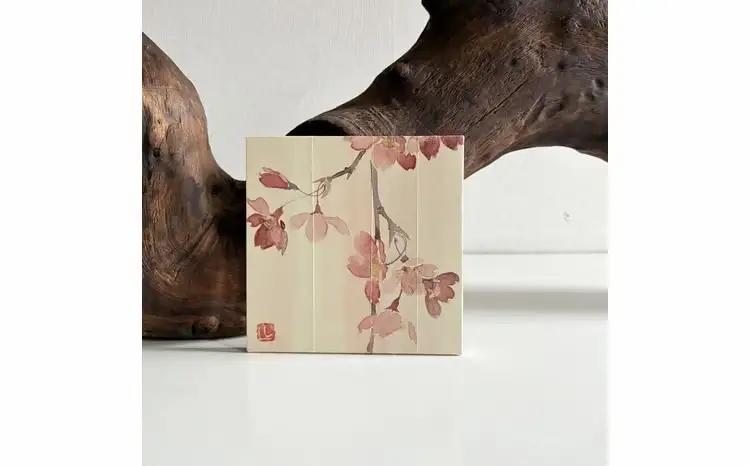 小さな襖絵　さくら 〈 絵画 アートパネル インテリア おしゃれ 壁掛け 桜 和 花 植物 自然 軽量 玄関 寝室 部屋 ピンク リビング  アート プレゼント ギフト  〉 さくら2