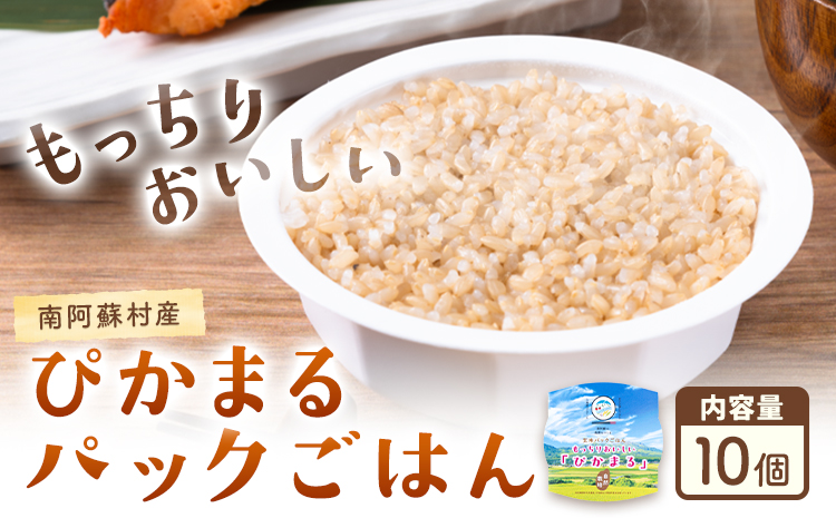 ぴかまる パックご飯 10個パック ごはん 米 パックライス 南阿蘇村産 一般社団法人南阿蘇村農業みらい公社《30日以内に出荷予定(土日祝を除く)》熊本県 南阿蘇村 送料無料 お米 米 ご飯 玄米 パック---sms_pikamaru_30d_24_15500_10p---