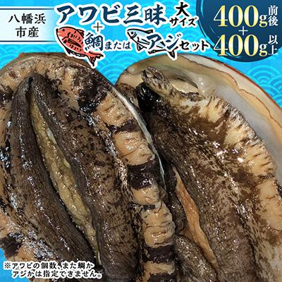 ふるさと納税 八幡浜市 八幡浜発!竹中水産の「アワビ三昧大サイズ」400g(鯛もしくはアジとセット)【F22-214】