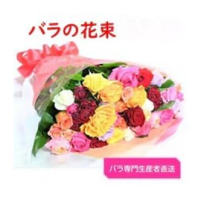 ふるさと納税 大山崎町 【バラ専門生産者直送】バラの花束(色とりどり36〜38本)