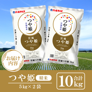 ＜先行予約！2025年11月から順次発送予定＞【令和7年産 新米】宮城県産 つや姫 精米 合計10kg(5kg×2袋) お米 おこめ 米 コメ 白米 ご飯 ごはん おにぎり お弁当 ブランド米 【株式